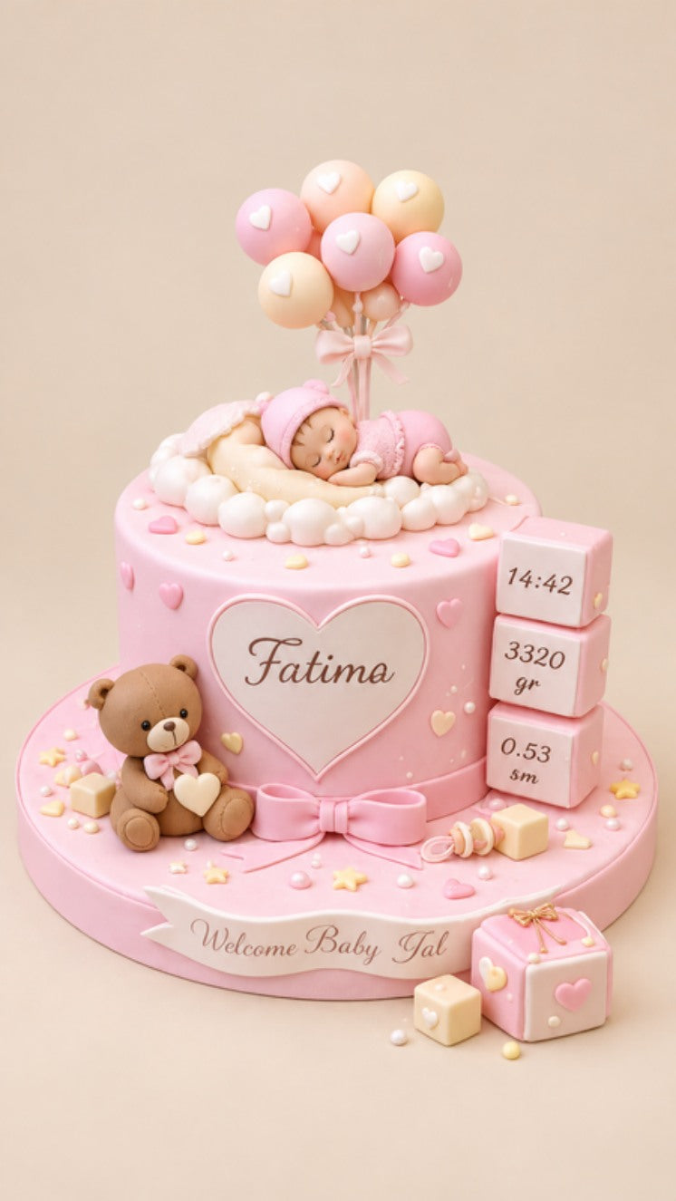 Sweet Baby Girl 3D Cake