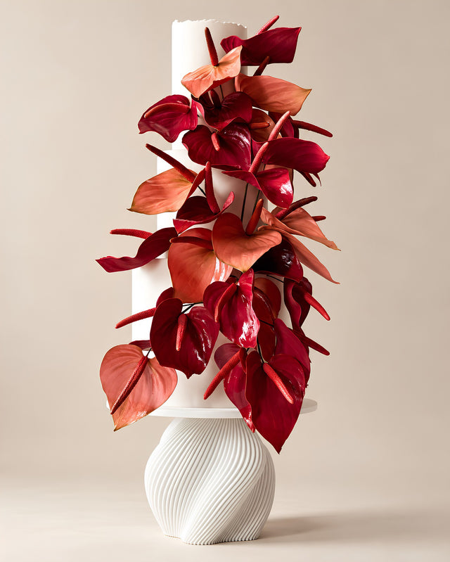 Crimson Bloom 3D Cake