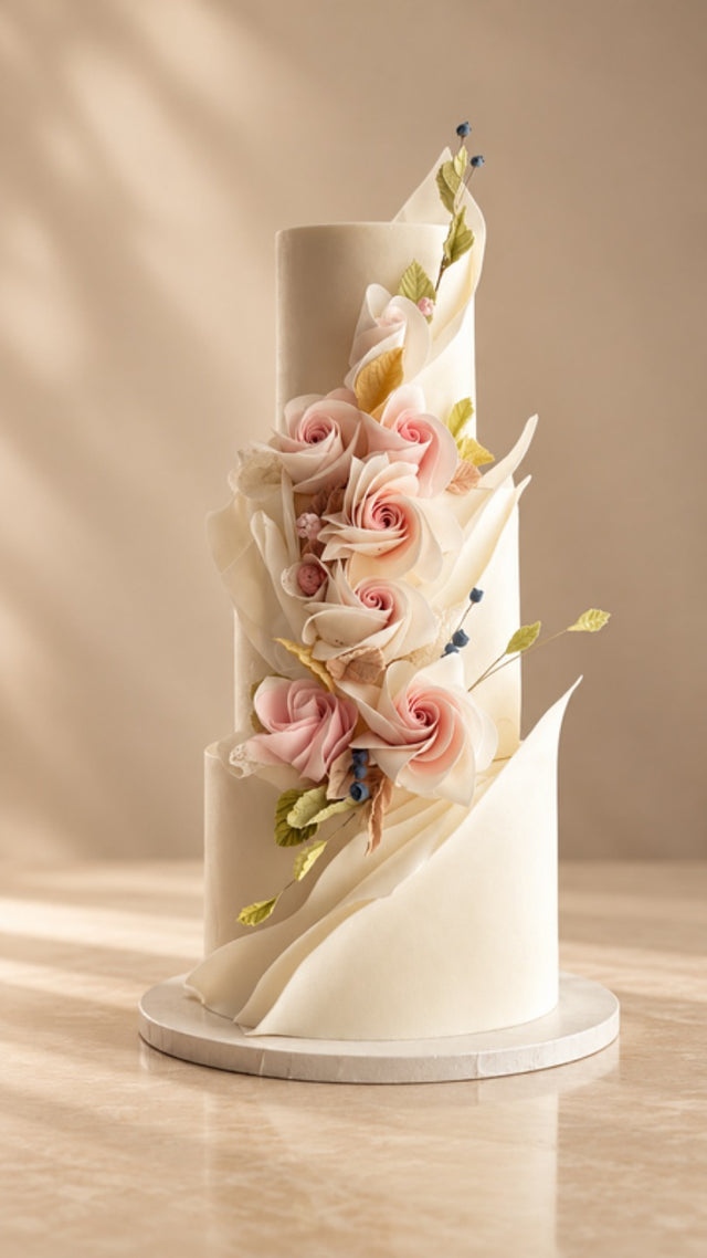 Blush Rose Romance 3D Cake