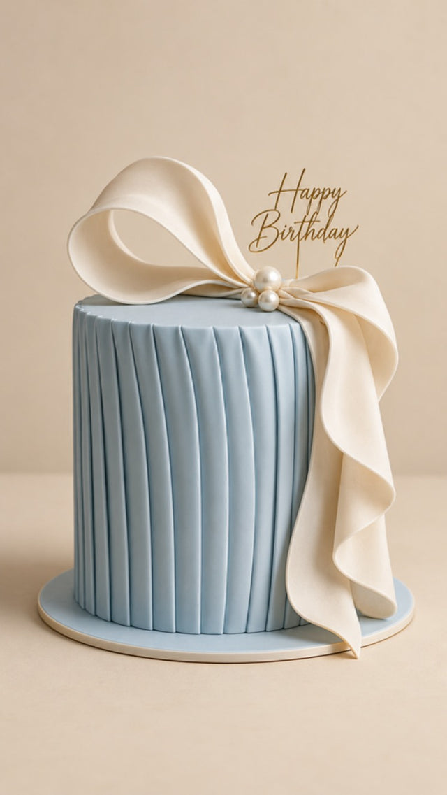 Blue Ribbon Gift 3D Cake
