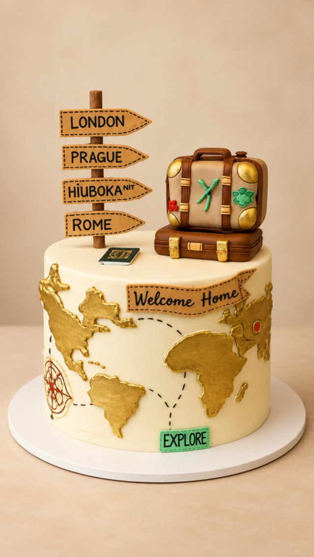 World Traveller Welcome 3D Cake