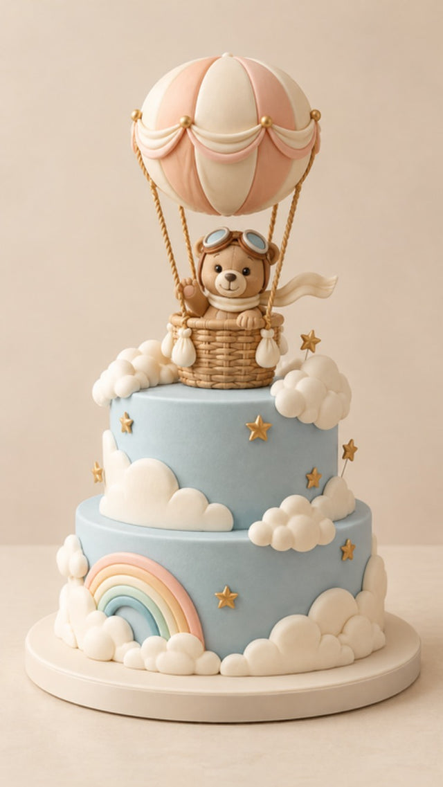 Teddy's Sky Journey 3D Cake