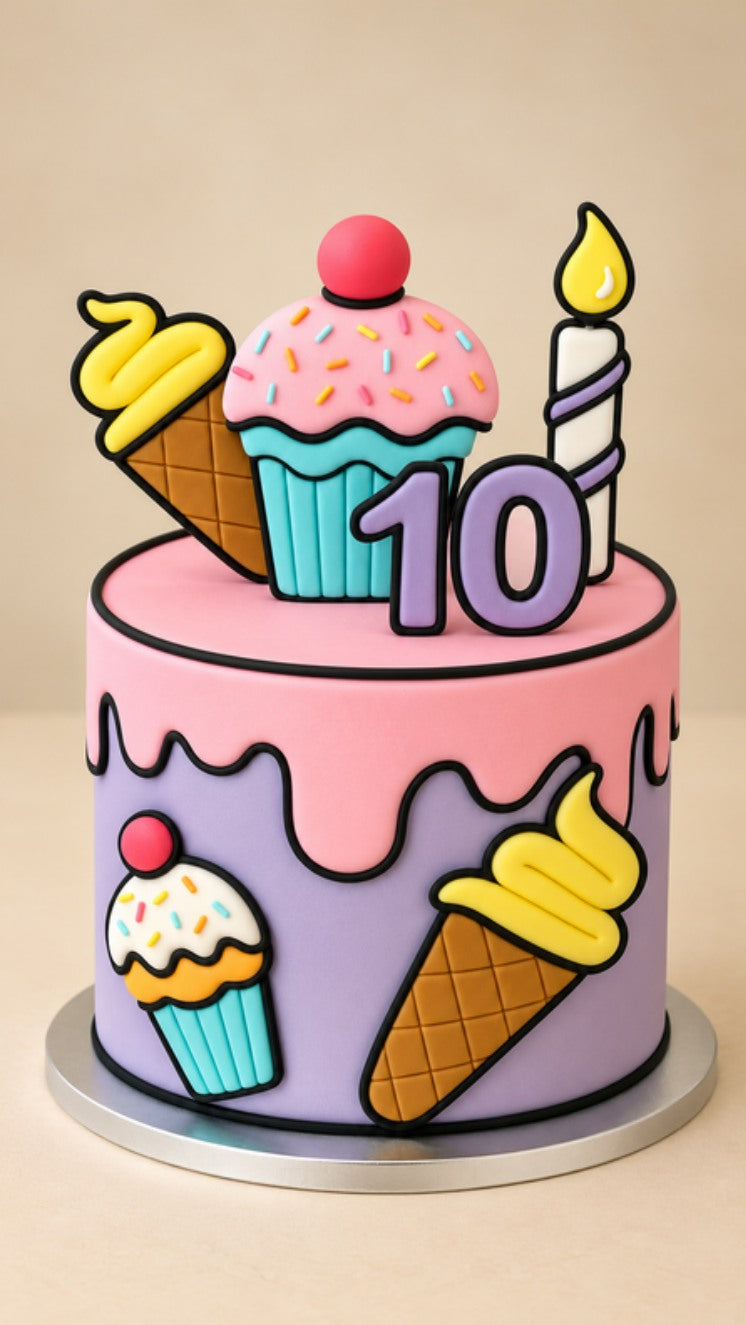 Cartoon Candy Party 3D Cake
