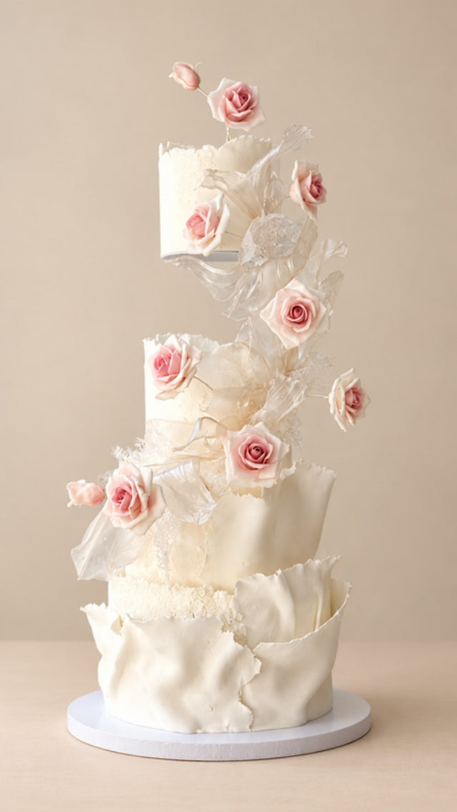 Floating Rose Romance 3D Cake